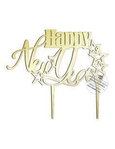 Cake topper Happy New Year cu stele 2