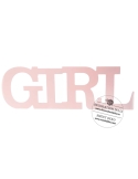 Decor din lemn GIRL vopsit roz