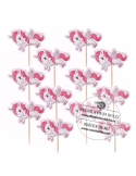 Cupcake toppers unicorn cu aripioare (12buc/set)