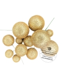 Sfere auriu glitterat, pentru decor tort (20buc/set)
