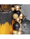 Sfere auriu glitterat, pentru decor tort (20buc/set) 2
