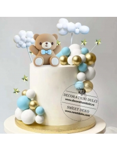 Sfere albastru deschis pentru decor tort (20buc/set) 2