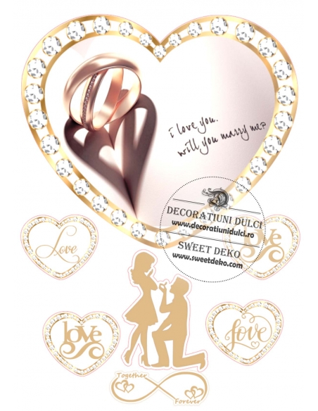 Will you merry me? - Imagine comestibila | Decoratiuni Dulci