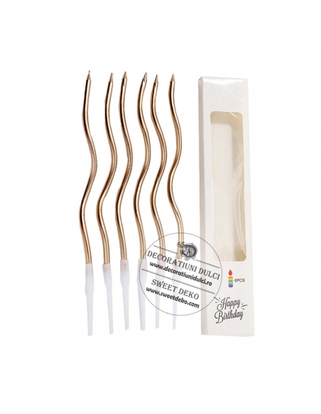 Lumanari spirala aurii (12buc/set)