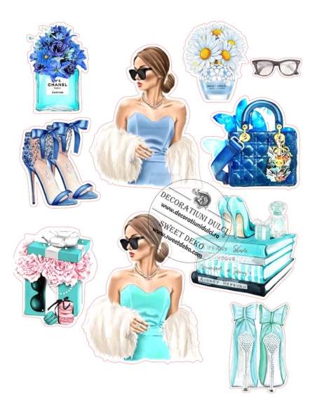 Imagini pentru tort Fashion, blue turcoaz