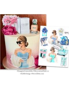 Imagini pentru tort Fashion, blue turcoaz 2