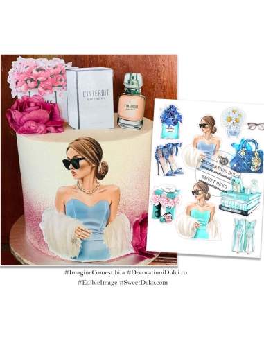 Imagini pentru tort Fashion, blue turcoaz