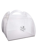 Cutie transparenta si platou tort