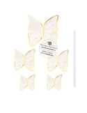 Fluturasi albi cu contur auriu (5buc/set)