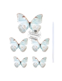 Cake toppers fluturi turcoaz (5buc/set)
