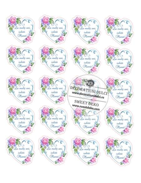 Imagine comestibila inimioare La multi ani, iubita Mama!