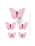 Fluturasi roz pentru decor tort (5 buc/set)