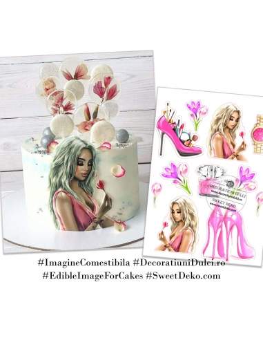 Imagini pentru decor tort Pantofi roz si flori de brandusa