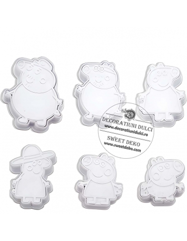 Decupatoare biscuiti forme familia Peppa Pig