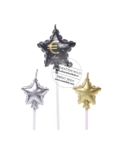 Lumanari in forma de balon stea cu mesajul La multi ani! €