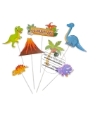 Cake toppers din carton dinozauri si vulcan