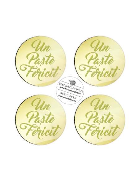 Cake topper decor rotund Un Paste Fericit