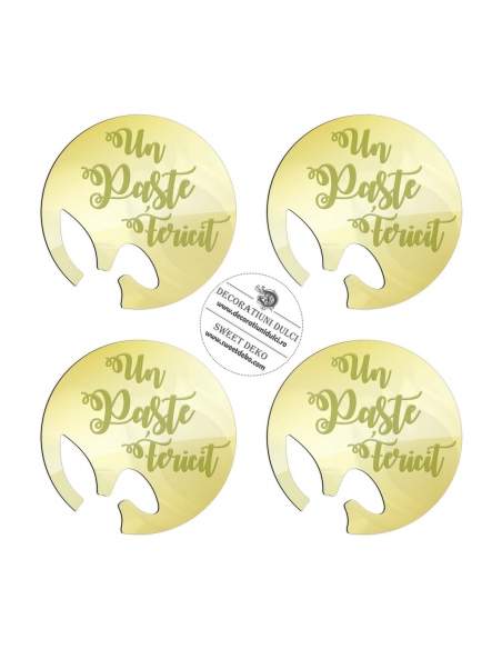 Cake topper Un Paste Fericit cu decupaj iepuras