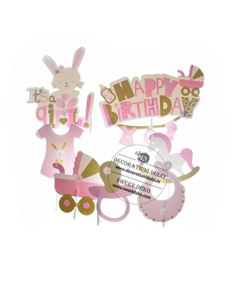 Set 7 toppers din carton It's a GIRL