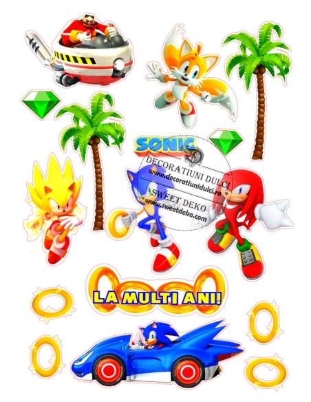 Sonic si prietenii, imagine comestibila