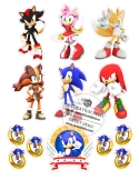 Imagine pentru decor tort, Sonic si alte personaje (9cm)