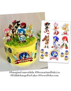 Imagine pentru decor tort, Sonic si alte personaje (9cm) 2