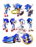 Imagine pentru decor tort, Sonic in diferite ipostaze