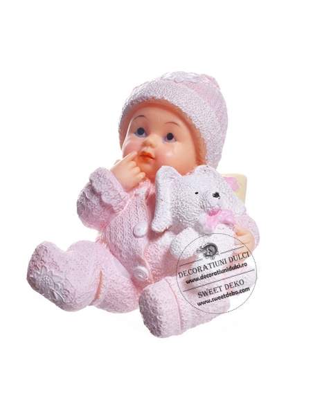 Fetita cu iepuras, cake topper din rasina durificata