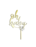 Topper pentru tort Oh Baby si inimioara