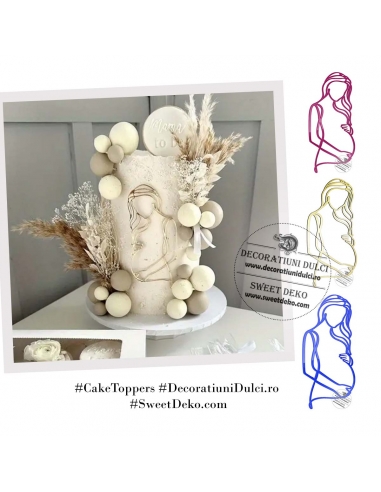 Silueta tanara insarcinata | topper decor tort lateral