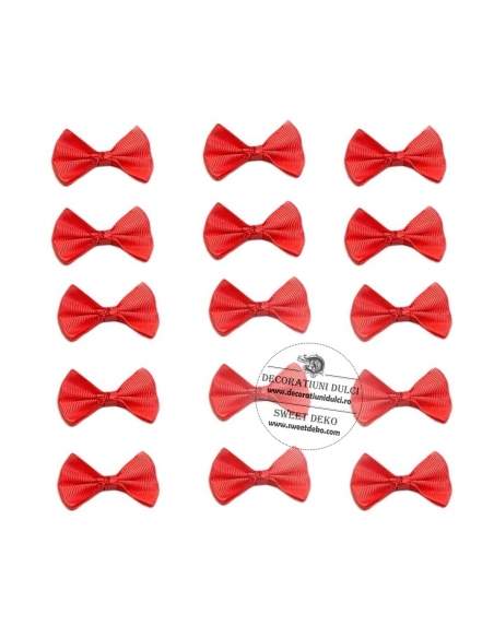 Fundite rosii 3cm, din banda ripsata  (50 buc)