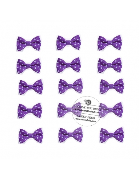 Fundite mov cu bulinute, din banda ripsata  (50 buc)