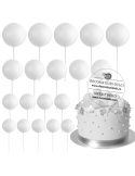 Sfere albe pentru decor tort (20buc/set)