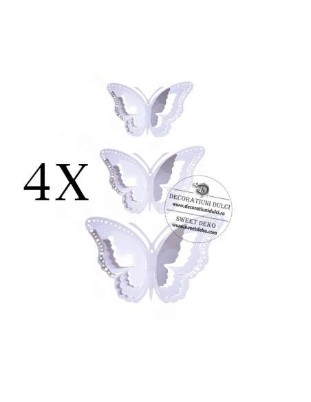 Fluturi albi taiere dubla, pentru decor