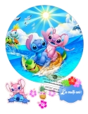 Stitch si Angel, poza pentru tort rotund