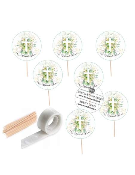 Mini toppers din carton Cu Sfantul Botez