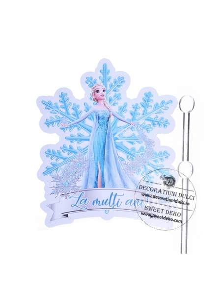 Cake topper din carton Elsa decor fulg