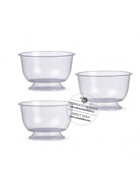 Cupe rotunde cu picior, pentru deserturi 200cc.