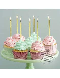 Lumanari subtiri aurii pentru tort (6buc/set) 2