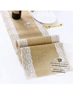 Traversa de masa model natur, sac cu dantela 2