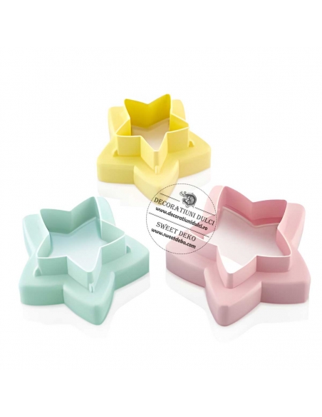 Decupatoare forma stea, taiere dubla (3buc/set)