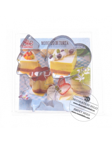 Decupatoare metalice bradut, fulg, floare si inimioara