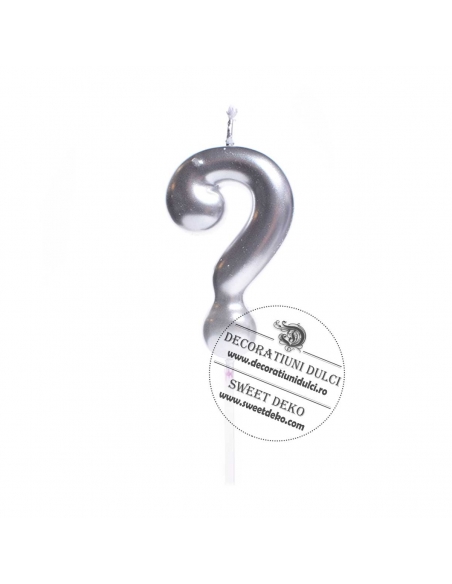 Semnul intrebarii argintiu | Lumanare pentru tort