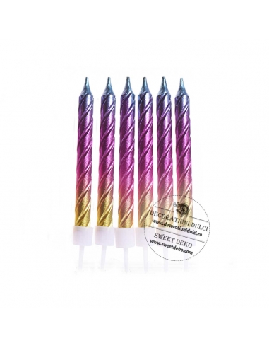 Set lumânări degrade aur-Indigo pentru torturi