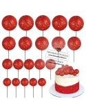Sfere rosu glitterat (20buc/set) 2