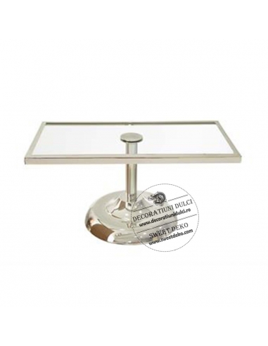 Set 3 suporturi dreptunghiulare argintii candy bar