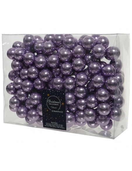 Globuri din sticla lila lucios 2.5cm, set 12, Decoris
