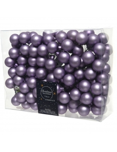 Globuri din sticla lila mat 2.5cm, set 12, Decoris 2