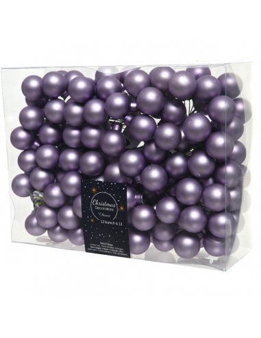 Globuri din sticla lila mat 2.5cm, set 12, Decoris