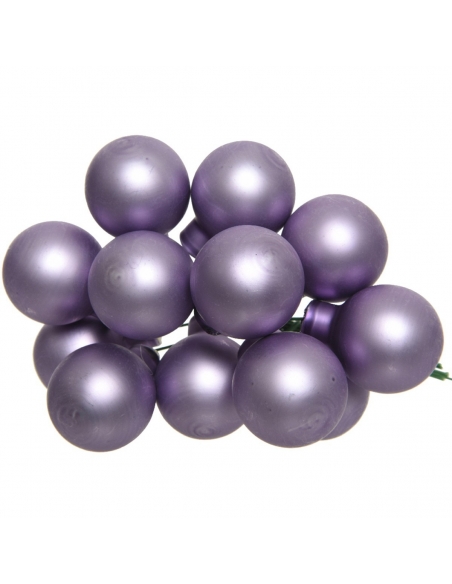 Globuri din sticla lila mat 2.5cm, set 12, Decoris